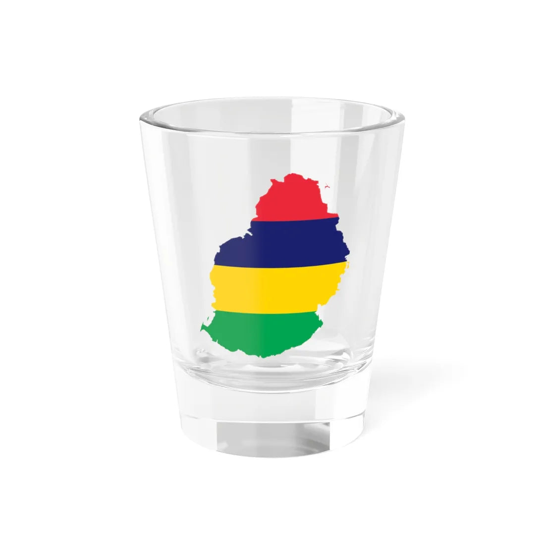 Map of Mauritius with flag (Mauritius) Shot Glass 1.5oz 1.5oz - Go Mug Yourself