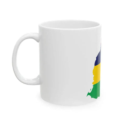Map of Mauritius with flag (Mauritius) White Coffee Mug - Go Mug Yourself