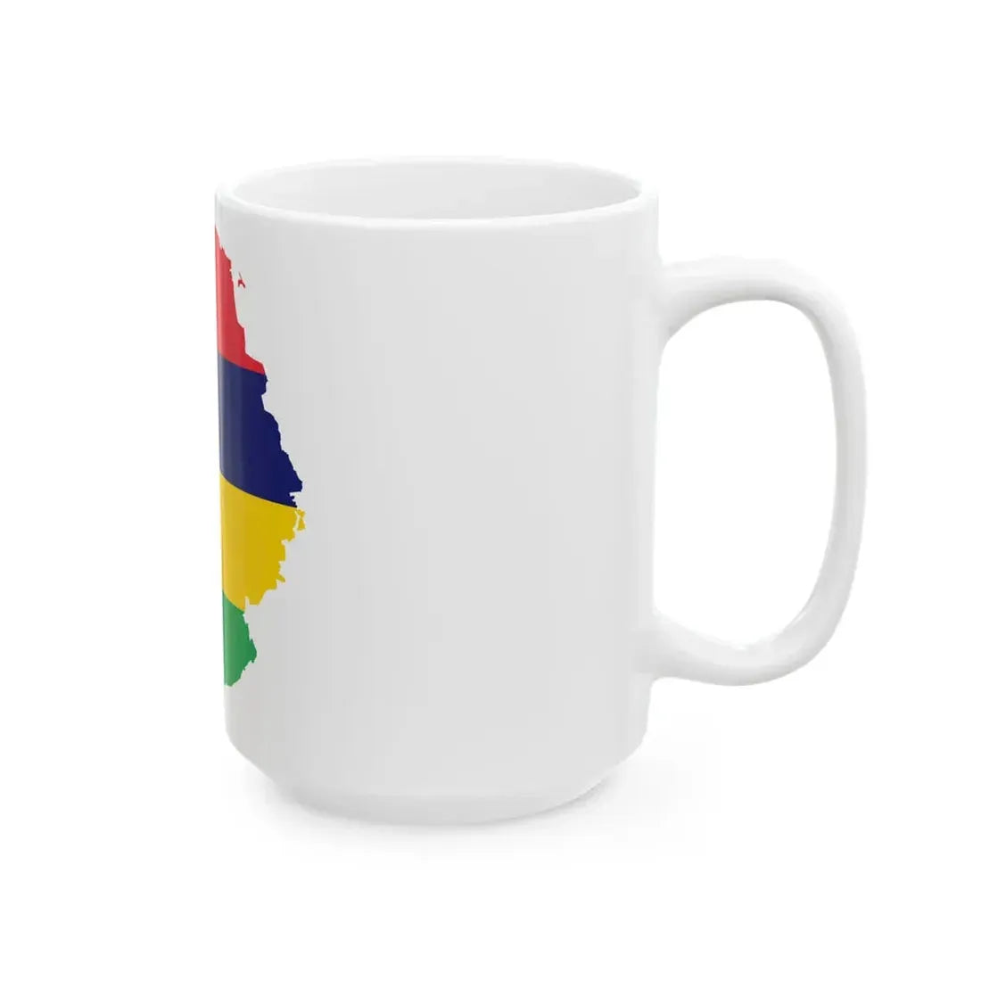 Map of Mauritius with flag (Mauritius) White Coffee Mug - Go Mug Yourself