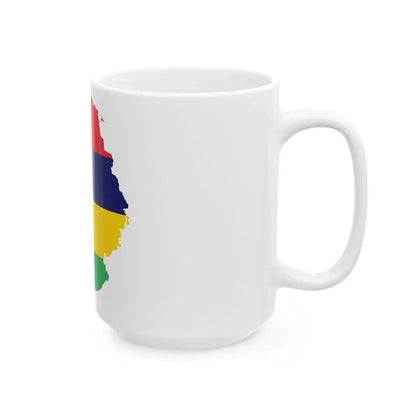 Map of Mauritius with flag (Mauritius) White Coffee Mug - Go Mug Yourself