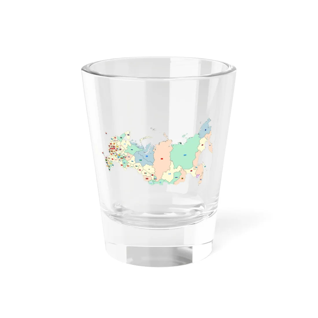 Map of Russia with flags (Russia) Shot Glass 1.5oz 1.5oz - Go Mug Yourself