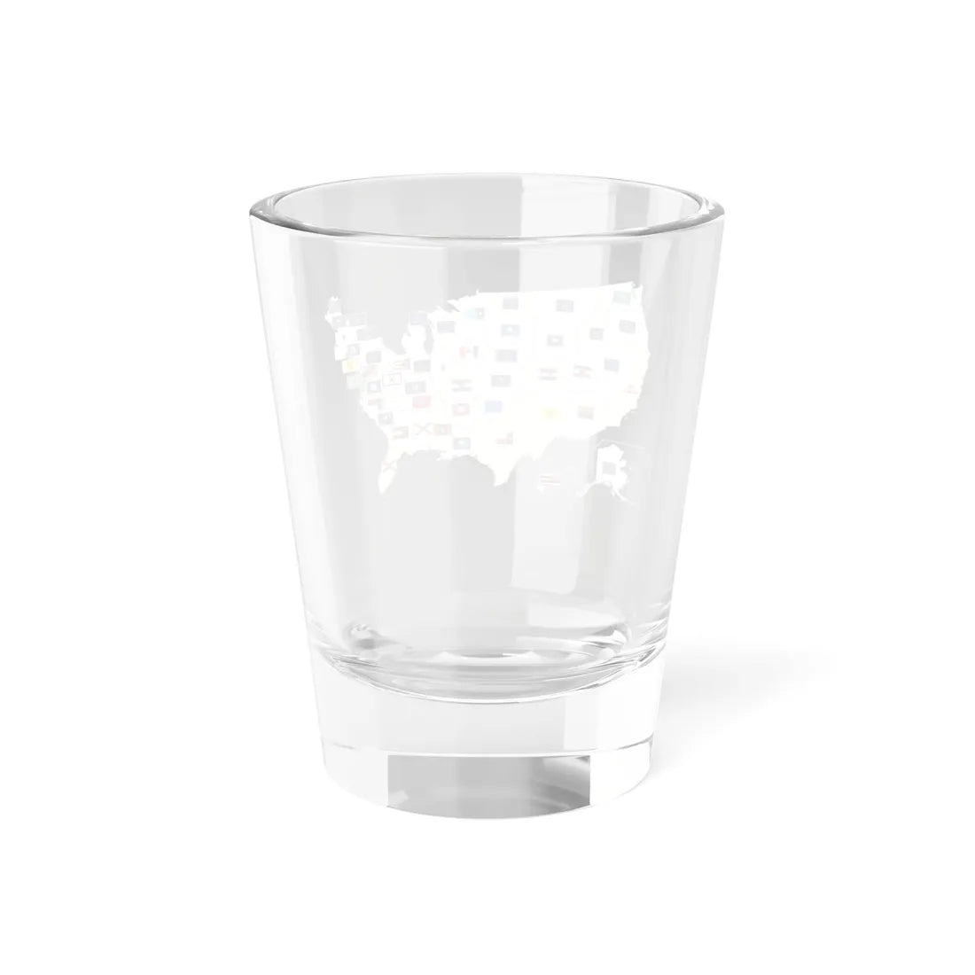 Map of the United States with flags (United States) Shot Glass 1.5oz - Go Mug Yourself