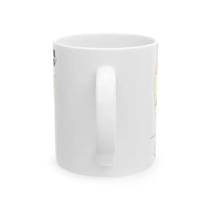 Map of the United States with flags (United States) White Coffee Mug - Go Mug Yourself