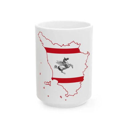 Map profile of Tuscany (Italy) White Coffee Mug 15oz - Go Mug Yourself