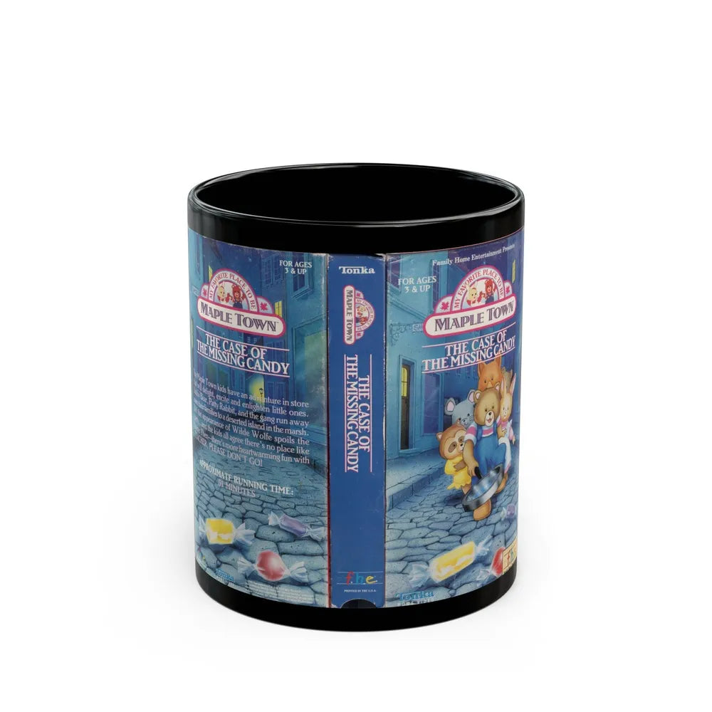 MAPLE TOWN THE CASE OF THE MISSING CANDY FHE FAMILY HOME ENTERTAINMENT (VHS COVER) - Black Coffee Mug-11oz-Go Mug Yourself