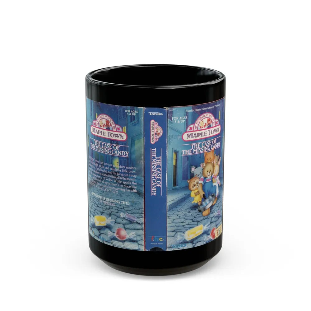 MAPLE TOWN THE CASE OF THE MISSING CANDY FHE FAMILY HOME ENTERTAINMENT (VHS COVER) - Black Coffee Mug-15oz-Go Mug Yourself