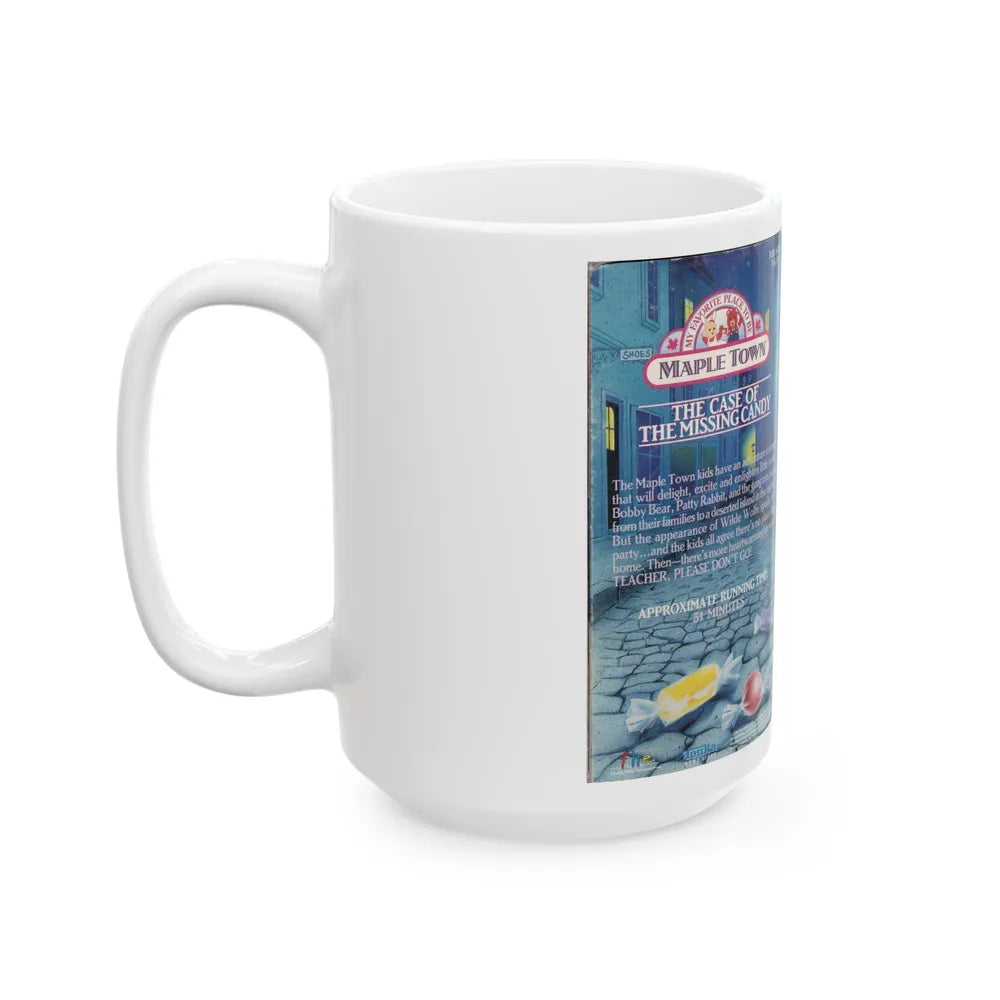 MAPLE TOWN THE CASE OF THE MISSING CANDY FHE FAMILY HOME ENTERTAINMENT (VHS COVER) - White Coffee Mug-Go Mug Yourself