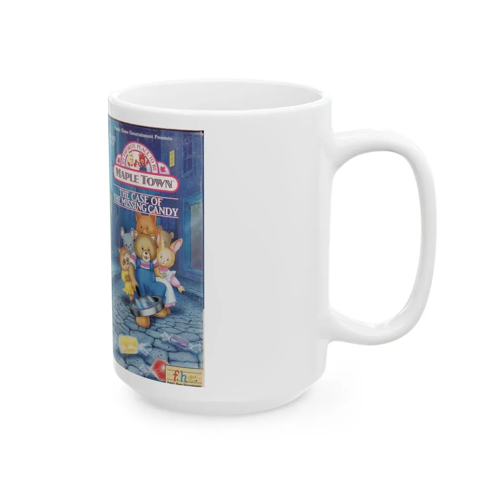 MAPLE TOWN THE CASE OF THE MISSING CANDY FHE FAMILY HOME ENTERTAINMENT (VHS COVER) - White Coffee Mug-Go Mug Yourself