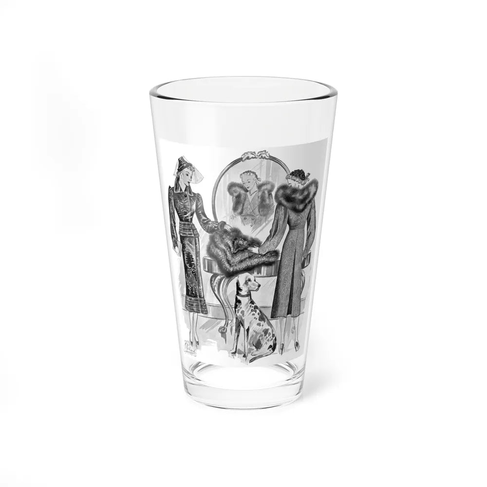 Marcus Furs advertisement, 1937 (Magazine Illustration) Pint Glass 16oz-16oz-Go Mug Yourself