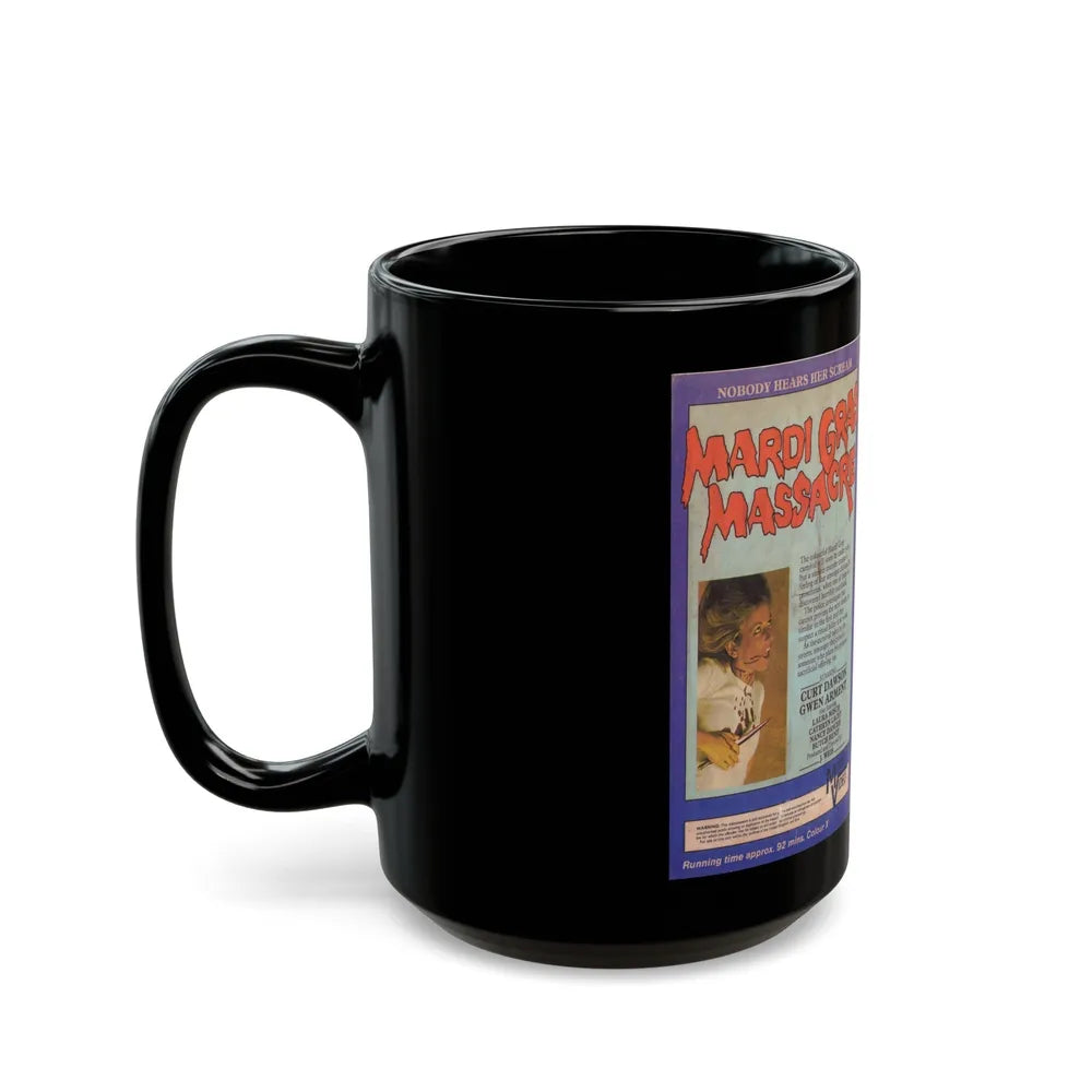 MARDI GRAS MASSACRE MARKET VIDEO (VHS COVER) - Black Coffee Mug-Go Mug Yourself