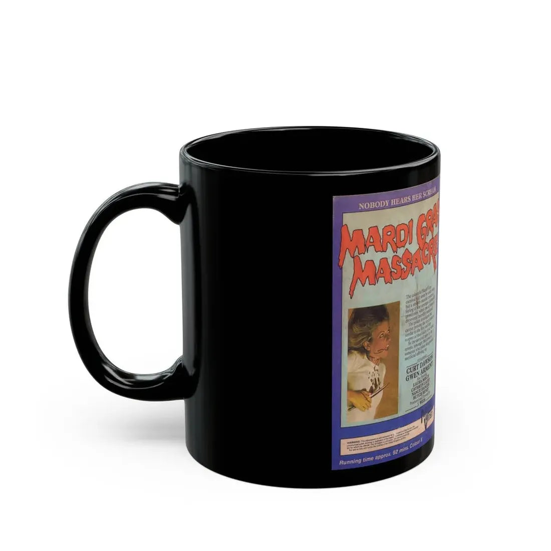 MARDI GRAS MASSACRE (VHS COVER) - Black Coffee Mug - Go Mug Yourself