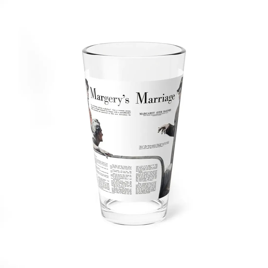 Margery's Marriage (1), Redbook, October 1942 (Magazine Illustration) Pint Glass 16oz 16oz - Go Mug Yourself