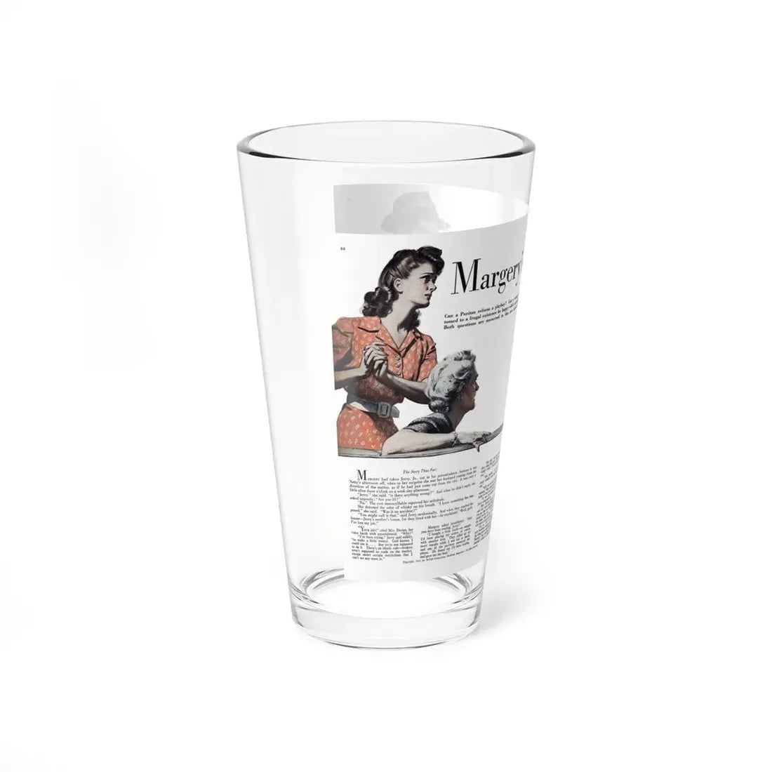 Margery's Marriage (1), Redbook, October 1942 (Magazine Illustration) Pint Glass 16oz - Go Mug Yourself