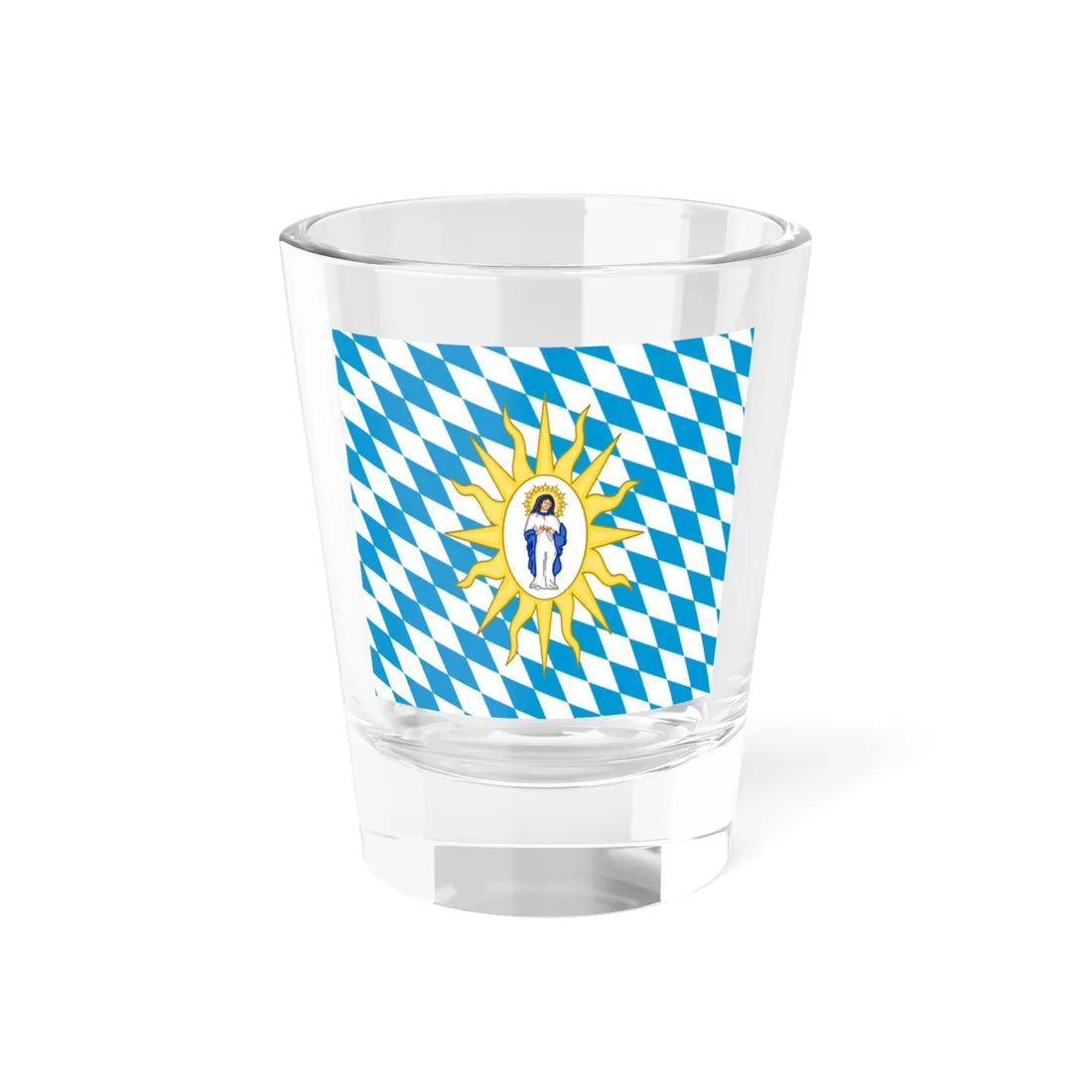 Marienfahne used by Bavarian troops of the Catholic League during the 30 Years War (Germany) Shot Glass 1.5oz 1.5oz - Go Mug Yourself