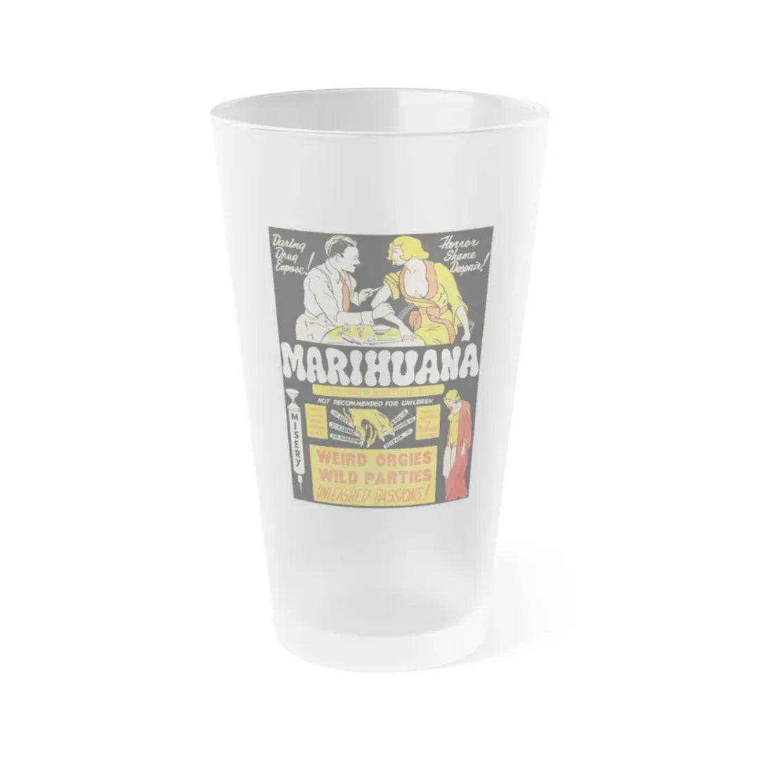 MARIHUANA 1936 Movie Poster - Frosted Pint Glass 16oz Default Title - Go Mug Yourself