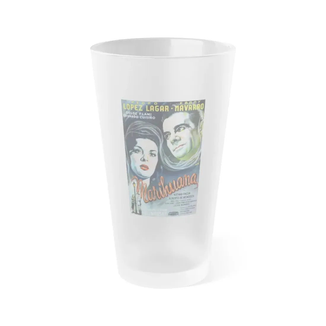 MARIHUANA STORY 1950 Movie Poster - Frosted Pint Glass 16oz Default Title - Go Mug Yourself