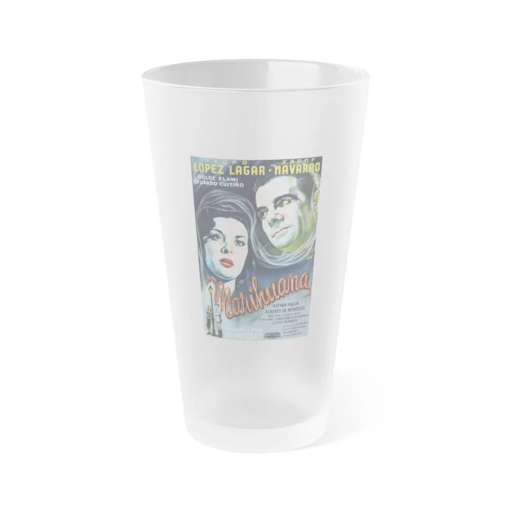 MARIHUANA STORY 1950 Movie Poster - Frosted Pint Glass 16oz-Go Mug Yourself