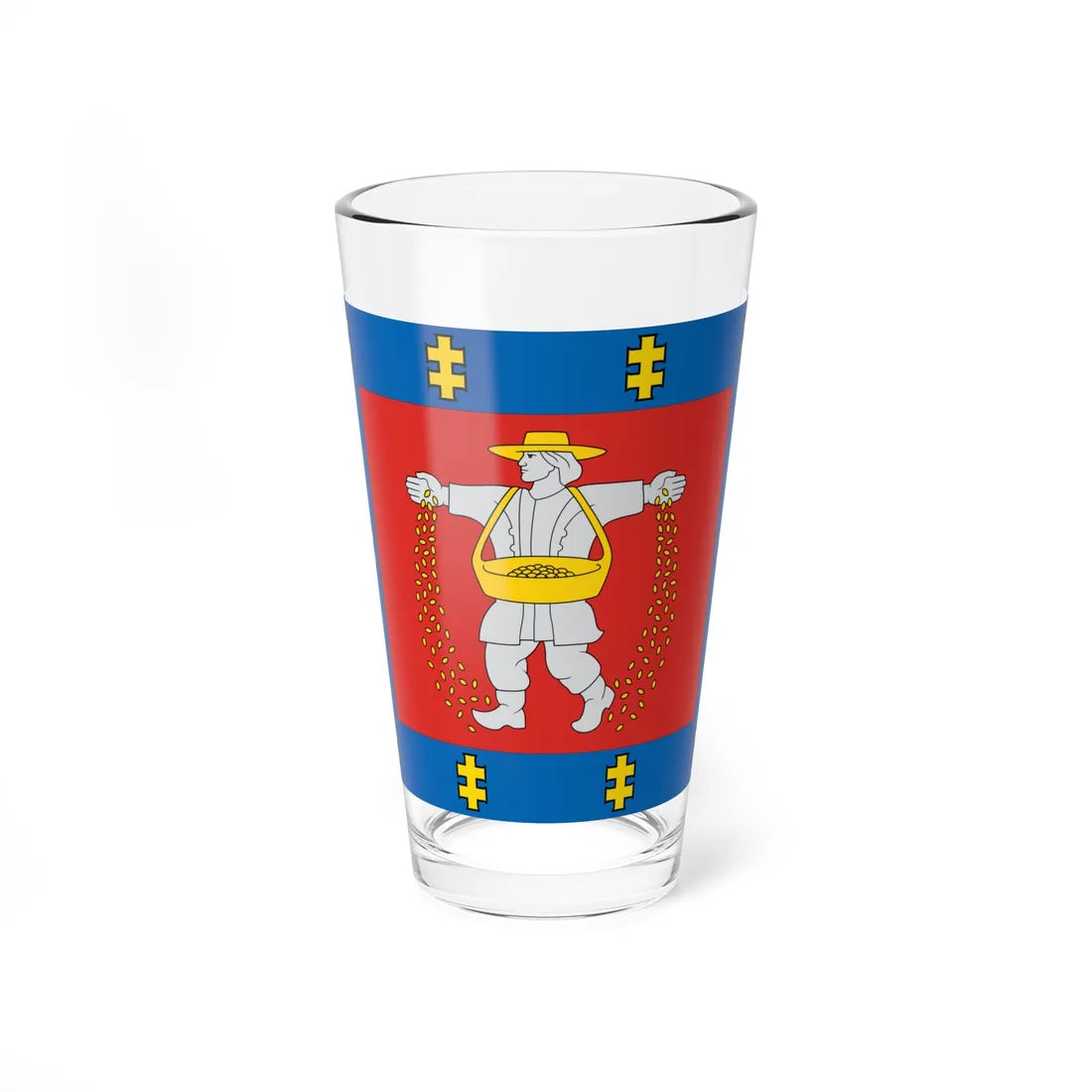 Marijampole County flag (Lithuania) Pint Glass 16oz 16oz - Go Mug Yourself