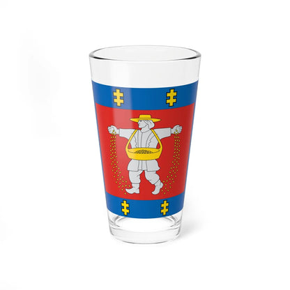 Marijampole County flag (Lithuania) Pint Glass 16oz 16oz - Go Mug Yourself