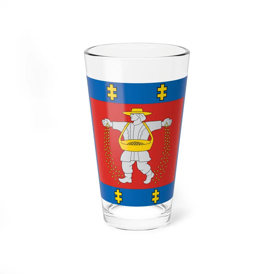 Marijampole County flag (Lithuania) Pint Glass 16oz 16oz - Go Mug Yourself