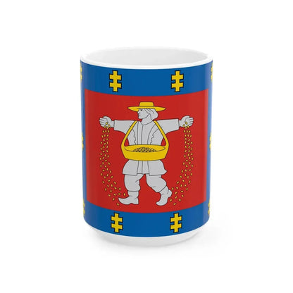 Marijampole County flag (Lithuania) White Coffee Mug 15oz - Go Mug Yourself