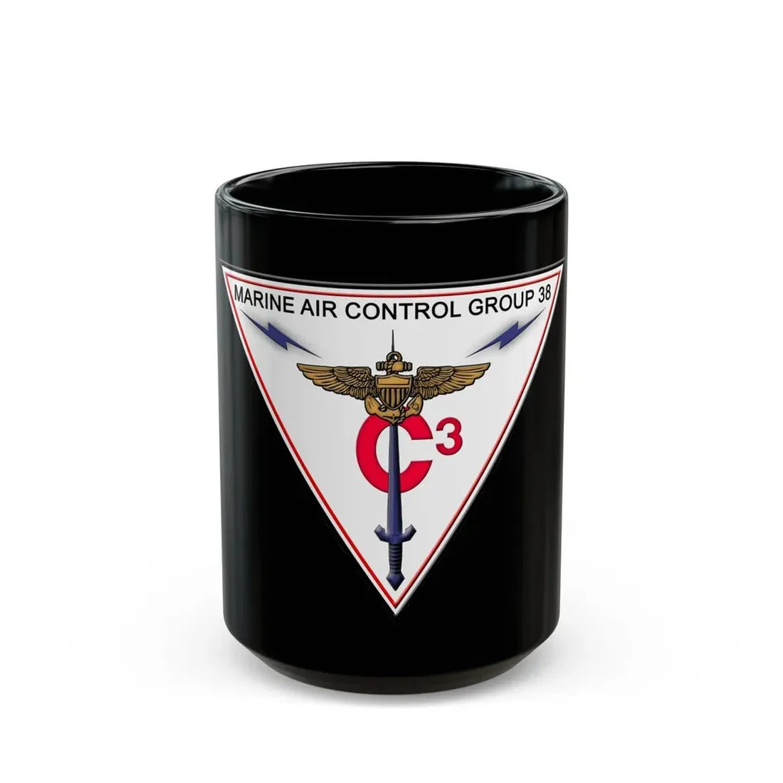 Marine Air Control Group 38 (USMC) Black Coffee Mug 15oz - Go Mug Yourself