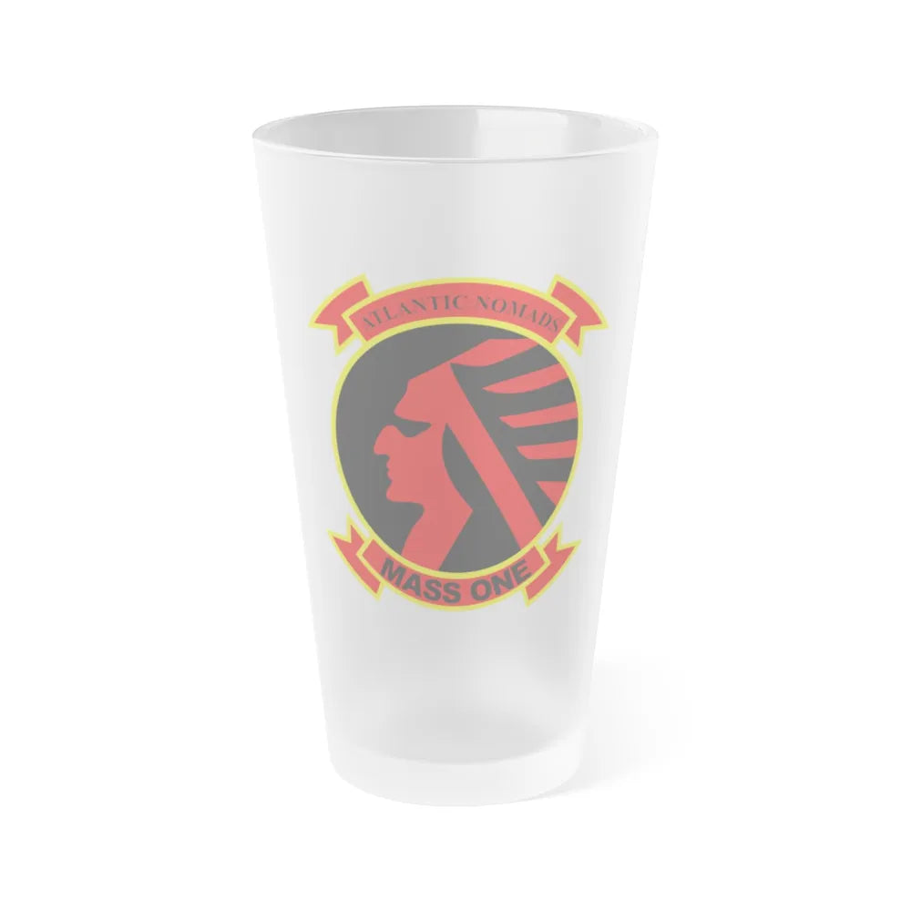 Marine Air Support Squadron 1 (USMC) Frosted Pint Glass 16oz-Go Mug Yourself