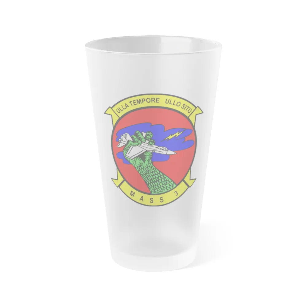 Marine Air Support Squadron 3 (USMC) Frosted Pint Glass 16oz-Go Mug Yourself