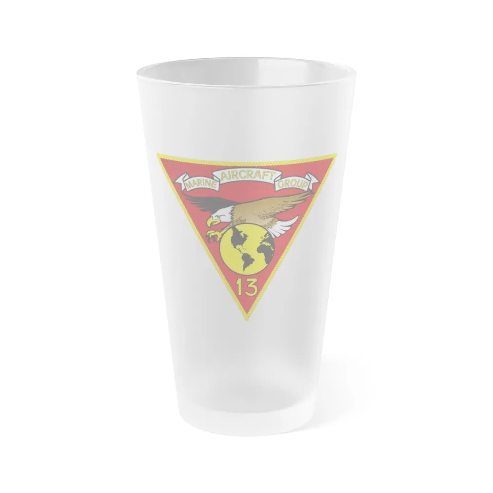 Marine Aircraft Group 13 (USMC) Frosted Pint Glass 16oz-Go Mug Yourself