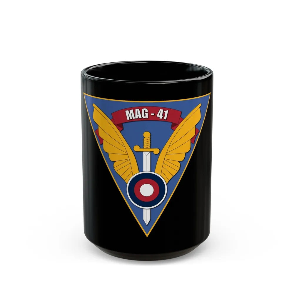 Marine Aircraft Group 41 (USMC) Black Coffee Mug-15oz-Go Mug Yourself