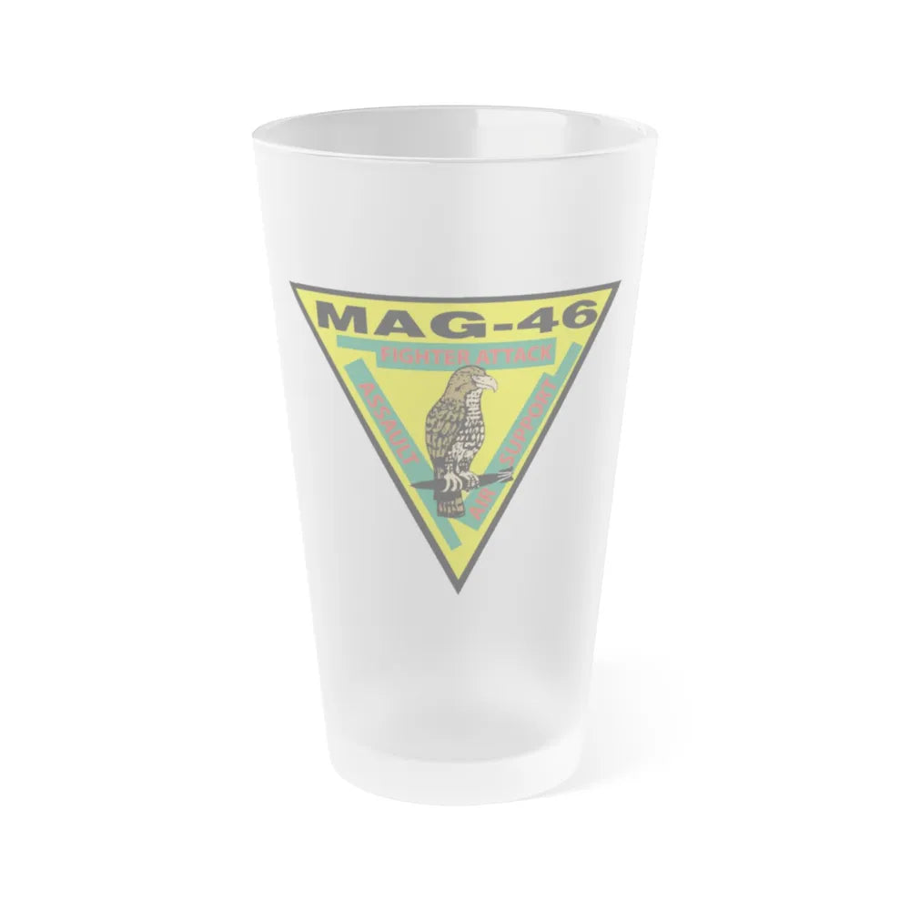 Marine Aircraft Group 46 (USMC) Frosted Pint Glass 16oz-Go Mug Yourself