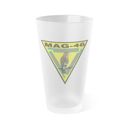 Marine Aircraft Group 46 (USMC) Frosted Pint Glass 16oz-Go Mug Yourself