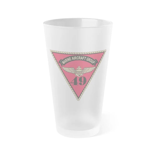 Marine Aircraft Group 49 (USMC) Frosted Pint Glass 16oz-Go Mug Yourself