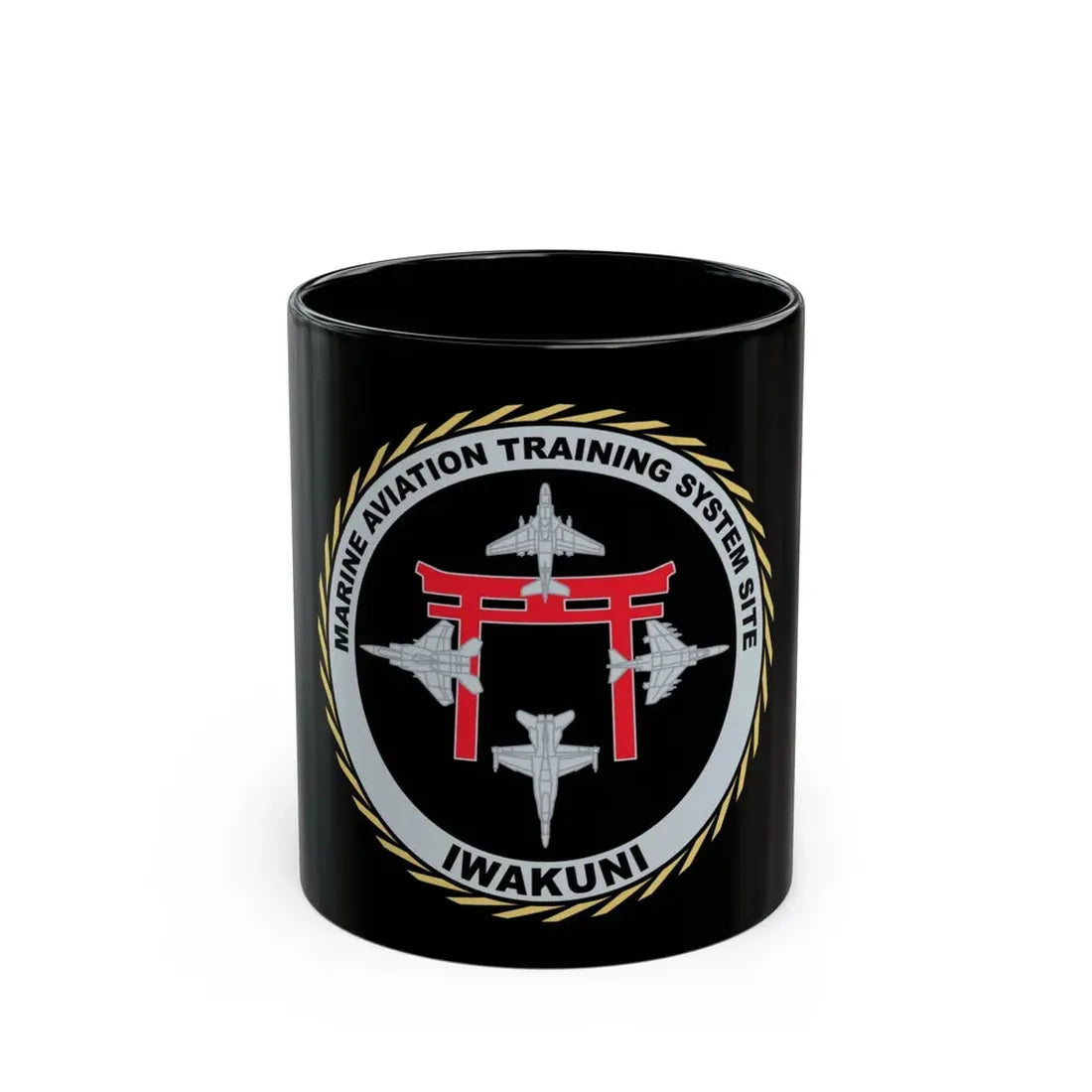 Marine Aviation Training System Site Iwakuni (USMC) Black Coffee Mug 11oz - Go Mug Yourself