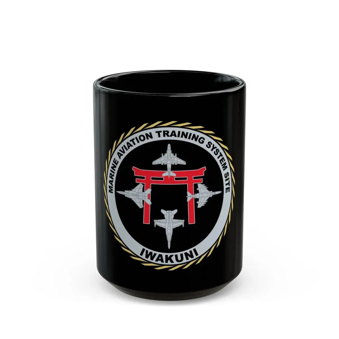 Marine Aviation Training System Site Iwakuni (USMC) Black Coffee Mug 15oz - Go Mug Yourself