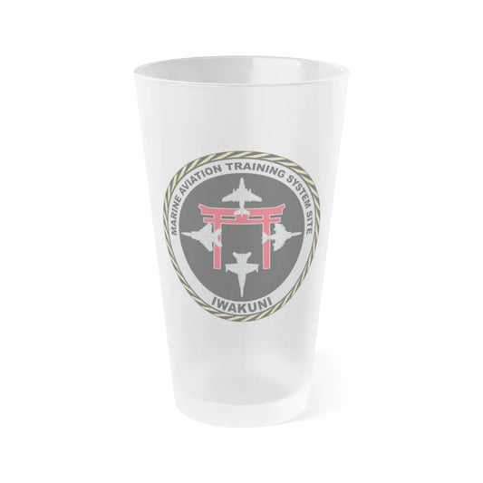 Marine Aviation Training System Site Iwakuni (USMC) Frosted Pint Glass 16oz-Go Mug Yourself