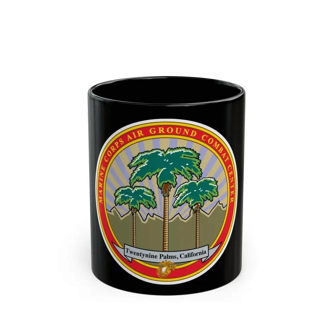 Marine Corps Air Ground Combat Center 29 Palms (USMC) Black Coffee Mug 11oz - Go Mug Yourself