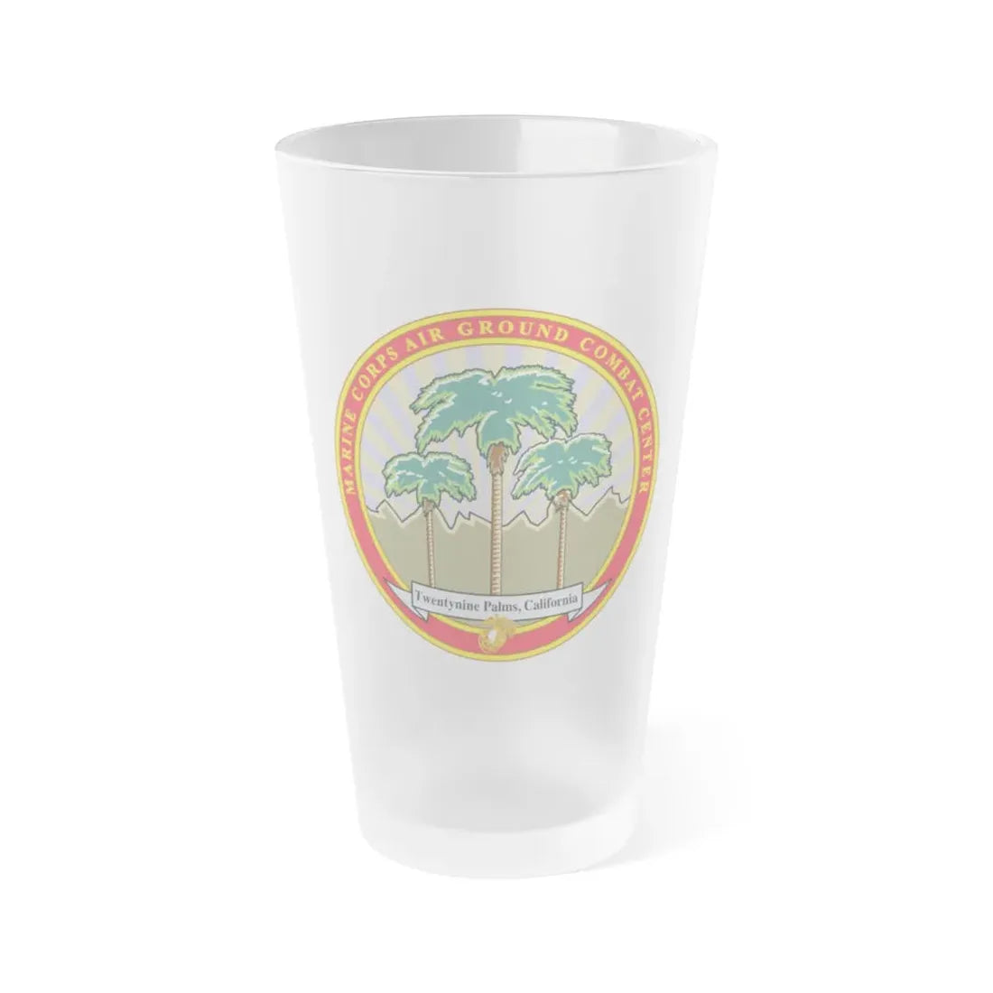 Marine Corps Air Ground Combat Center 29 Palms (USMC) Frosted Pint Glass 16oz Default Title - Go Mug Yourself