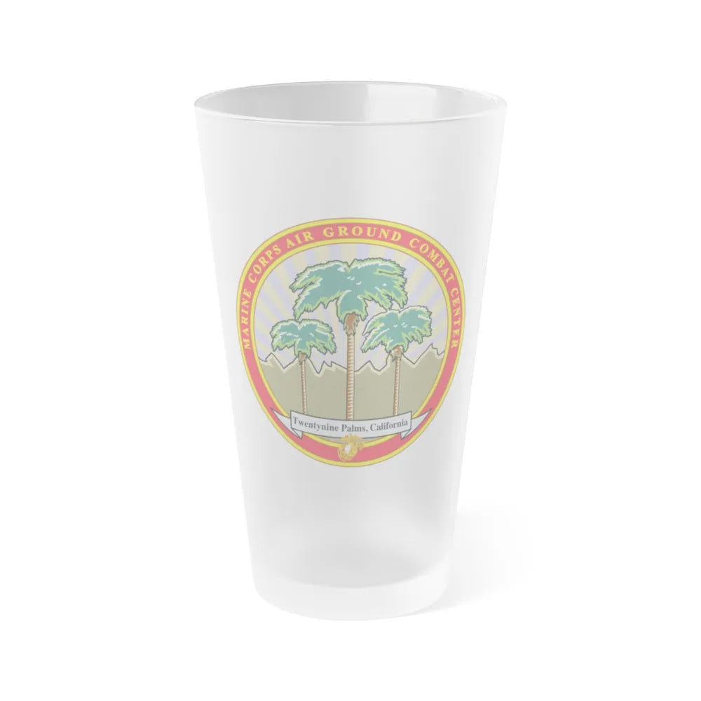 Marine Corps Air Ground Combat Center 29 Palms (USMC) Frosted Pint Glass 16oz-Go Mug Yourself