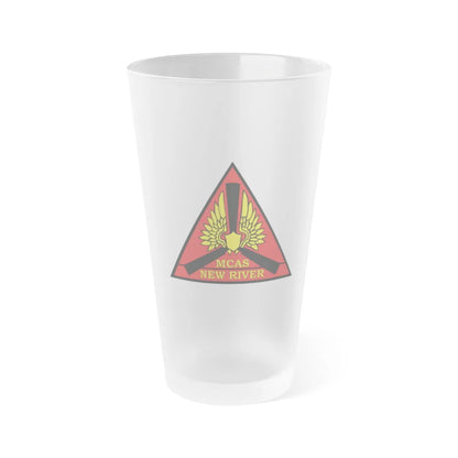 Marine Corps Air Station New River (USMC) Frosted Pint Glass 16oz-Go Mug Yourself