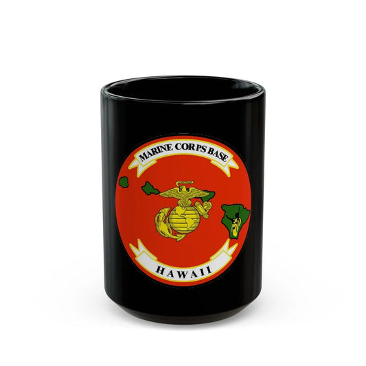 Marine Corps Base Hawaii (USMC) Black Coffee Mug-15oz-Go Mug Yourself