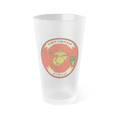 Marine Corps Base Hawaii (USMC) Frosted Pint Glass 16oz-Go Mug Yourself