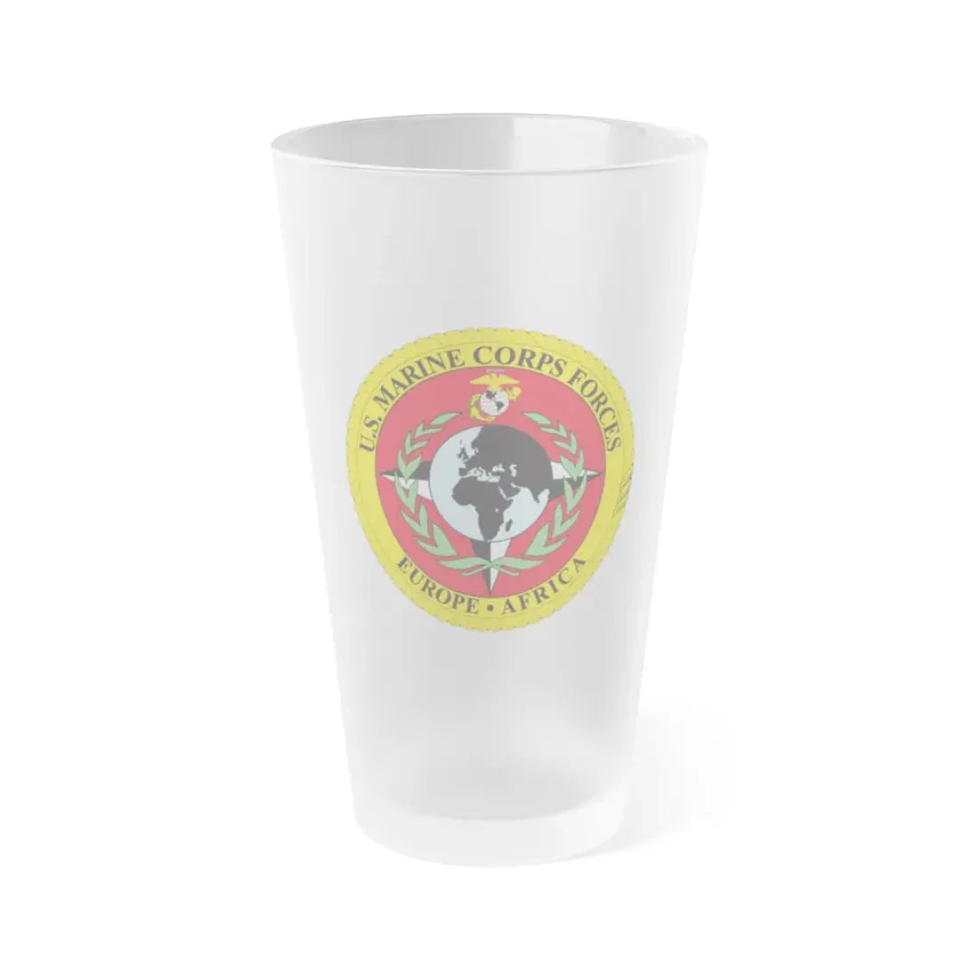 Marine Corps Forces Europe   Africa (USMC) Frosted Pint Glass 16oz Default Title - Go Mug Yourself