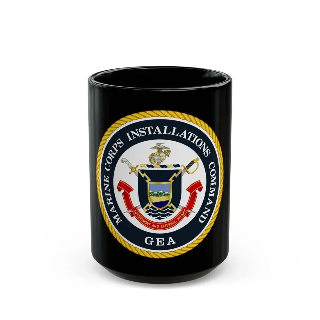 Marine Corps Installations Command Government and External Affairs (USMC) Black Coffee Mug 15oz - Go Mug Yourself