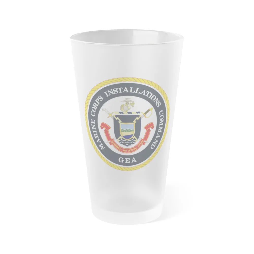 Marine Corps Installations Command Government and External Affairs (USMC) Frosted Pint Glass 16oz-Go Mug Yourself