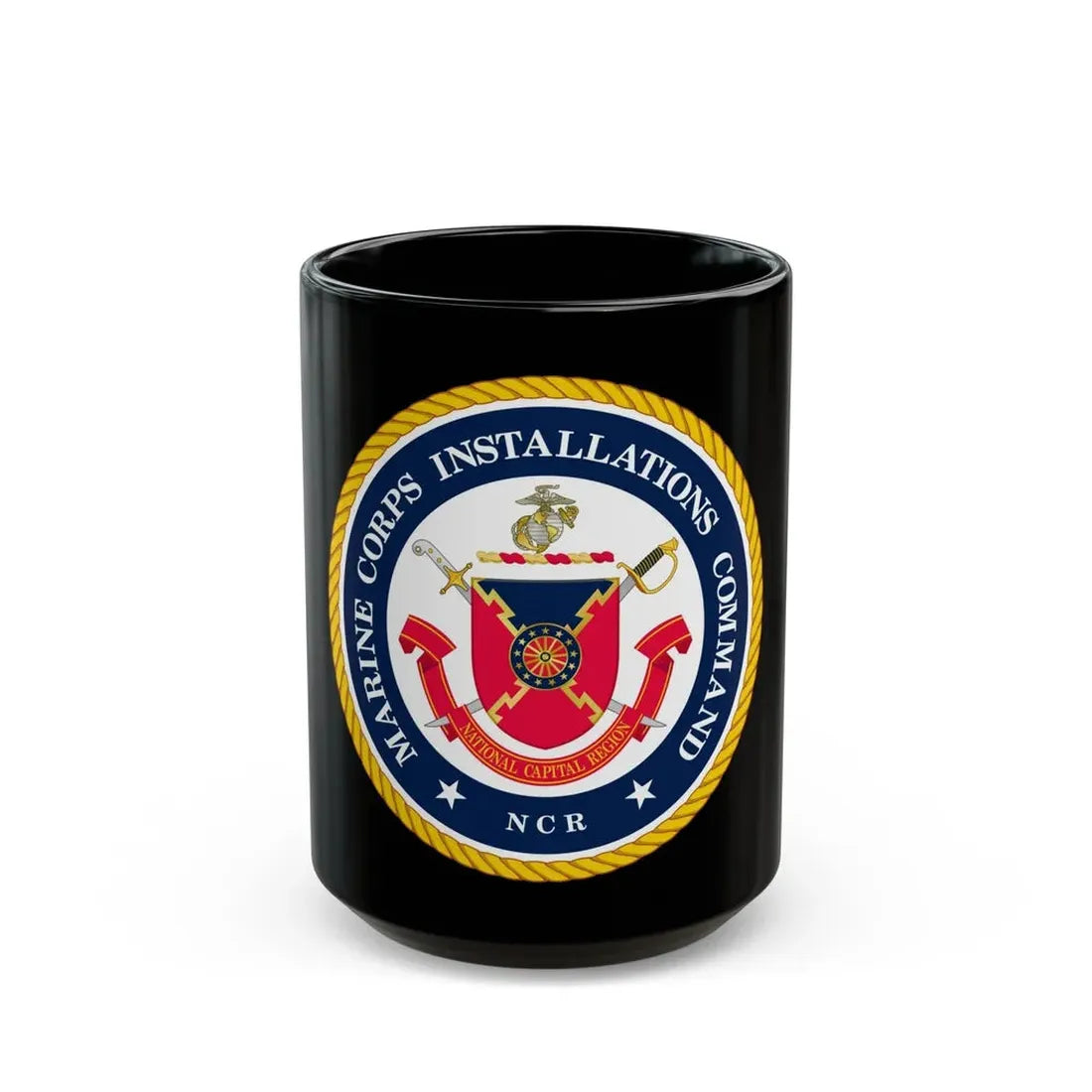 Marine Corps Installations Command National Capital Region (USMC) Black Coffee Mug 15oz - Go Mug Yourself