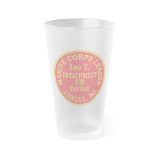 Marine Corps League Lowell MA (USMC) Frosted Pint Glass 16oz-Go Mug Yourself