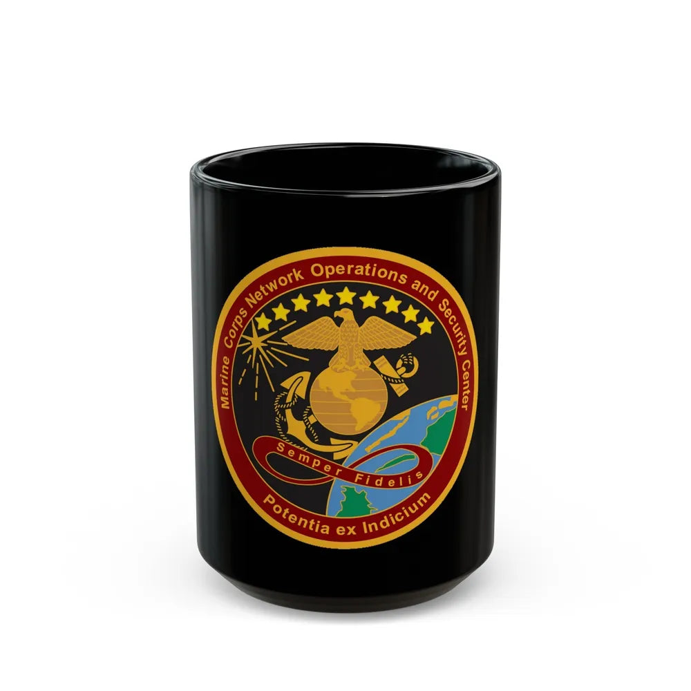 Marine Corps Network Operations And Security Center (USMC) Black Coffee Mug-15oz-Go Mug Yourself