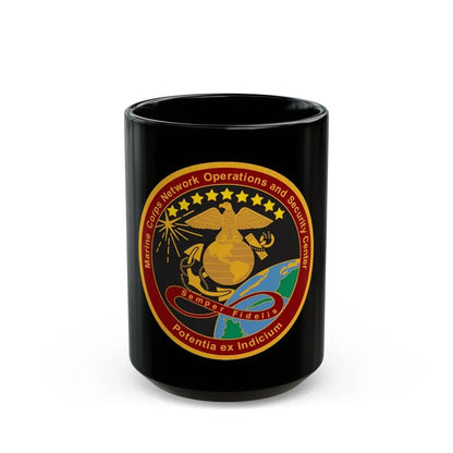 Marine Corps Network Operations And Security Center (USMC) Black Coffee Mug 15oz - Go Mug Yourself