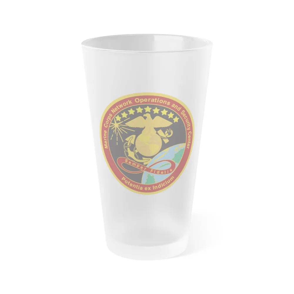 Marine Corps Network Operations And Security Center (USMC) Frosted Pint Glass 16oz-Go Mug Yourself